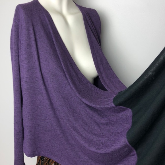 Karma Black/Purple Infinity Knit Wrap Cardigan Size M - Picture 5 of 15